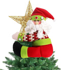 Santa Christmas Tree Topper Decoration 10.5 * 13 in,Unique Funny Plush Santa Decor for Tree,Xmas Curtain Ornaments Wine Bottle Staircase Guardrail Decoration for Xmas New Year Holiday Birthday