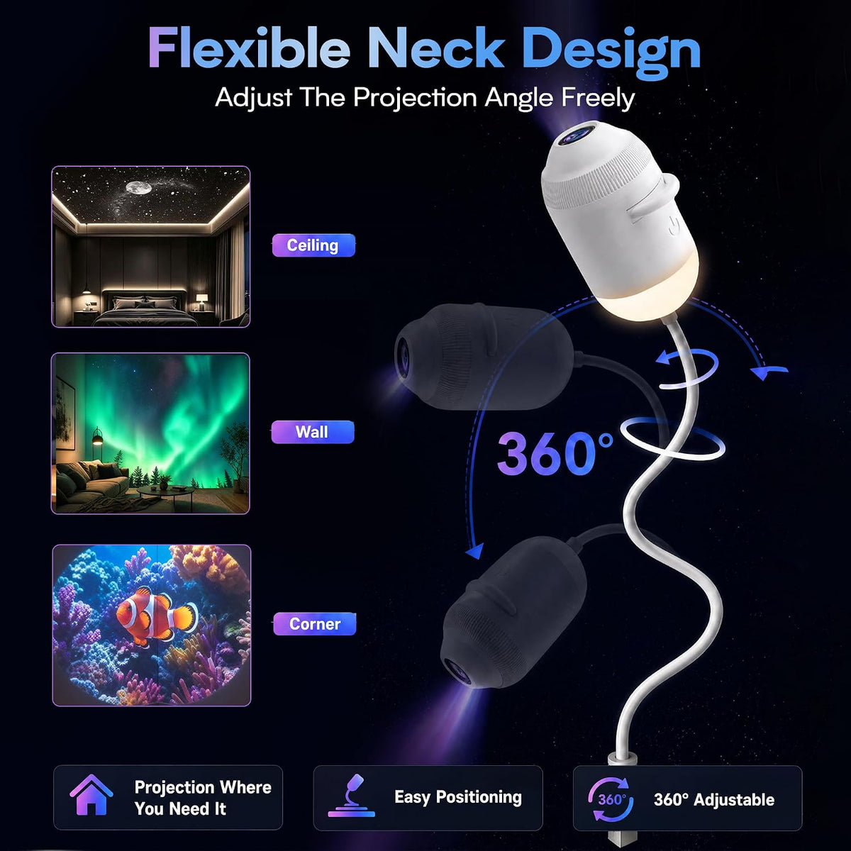 Galaxy Projector Night Light, Ocean Projector LED Lights for Bedroom