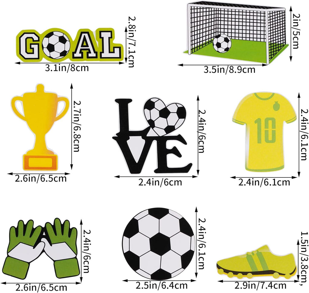 Pistha 18 Pieces Soccer Cake Topper Decorations Soccer Ball Cupcake Topper Soccer Player figure for Soccer Birthday Party Sport Party Football Theme Party Supplies for Men Boy