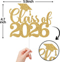 Gold Glitter Class of 2026 Cake Topper, Congrats Grad 2026/Congrats Class of 2026/Congratulations, 2026 Graduation Party Decorations SupplieS