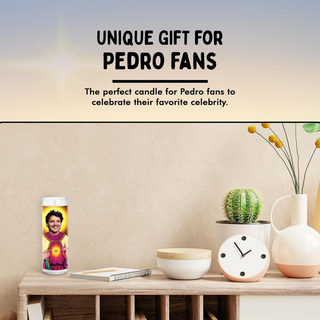 Pedro Celebrity Funny Candle – Unscented Handmade Soy Wax Votive Candle – Unique Gift for Last of Us, Narcos Movies & TV Series Lovers – Home Decor Collectible for Living Room & Office