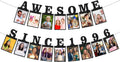 Pre-strung Awesome Since 1996 Photo Banner Birthday Decorations for Her Him- Black Glitter 30th Birthday and Anniversary Decorations Party Supplies for Women Men