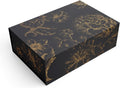 Sorarto Luxury Keepsake Gift Box | Black Gold Floral Decorative Boxes with Magnetic Lids for Presents, Wedding Memory Box, and Bridal Gifts. 13.5" x 9" x 4.3"