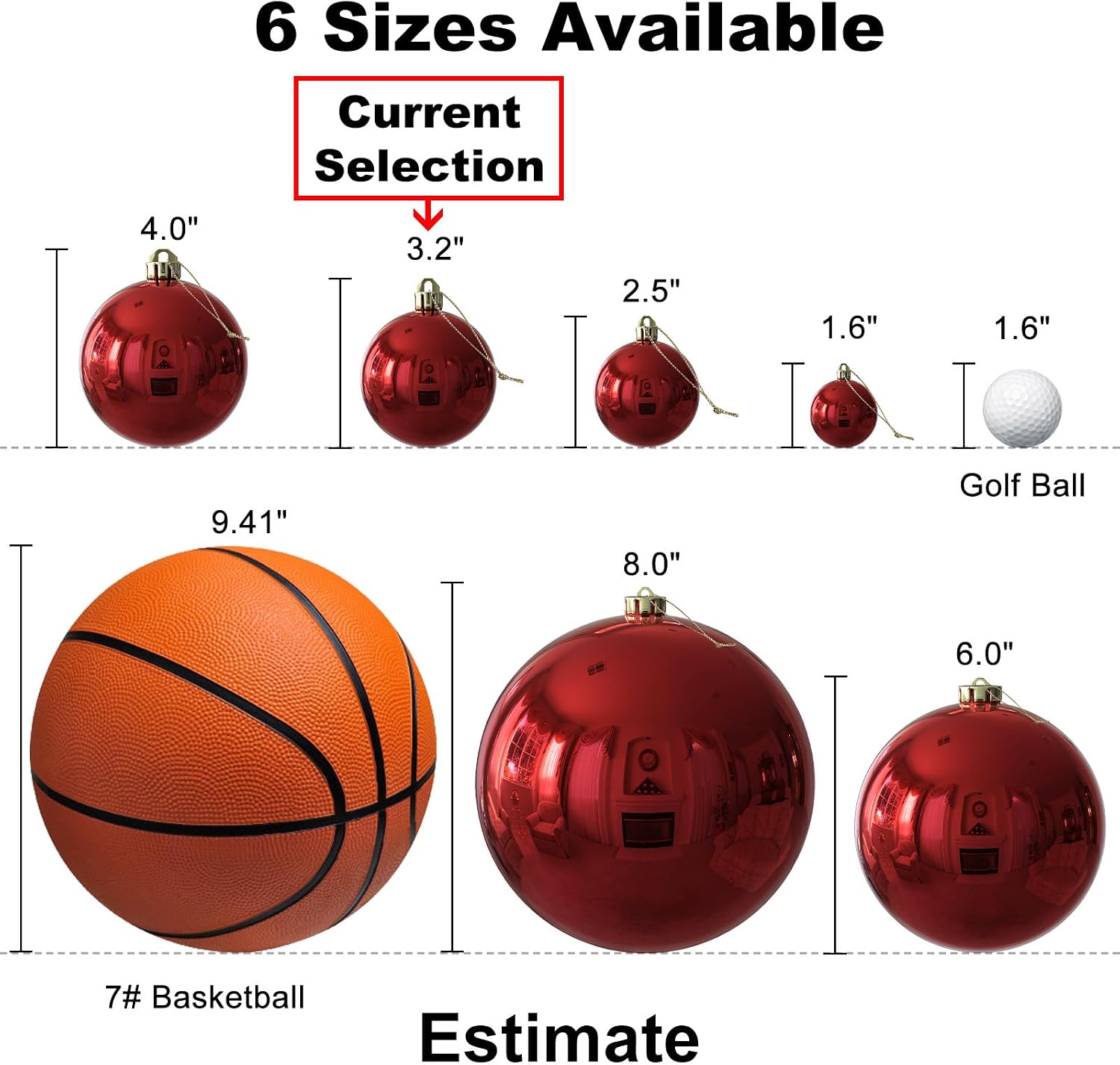 Rose Red 3.2" Large Christmas Balls - Christmas Tree Decoration Ornaments Shatterproof Hanging Balls for Birthday Halloween Holiday Wedding Decorations Set of 24pcs