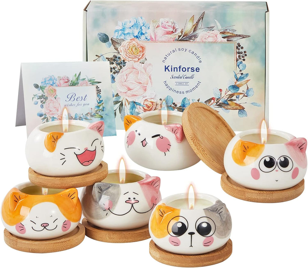 Kinforse Scented Candles Birthday Gifts for Women, Owl Gifts for Women, 6 Pack Novelty Owl Aromatherapy Candle Bulk Gift for Birthday Mother's Thanksgiving