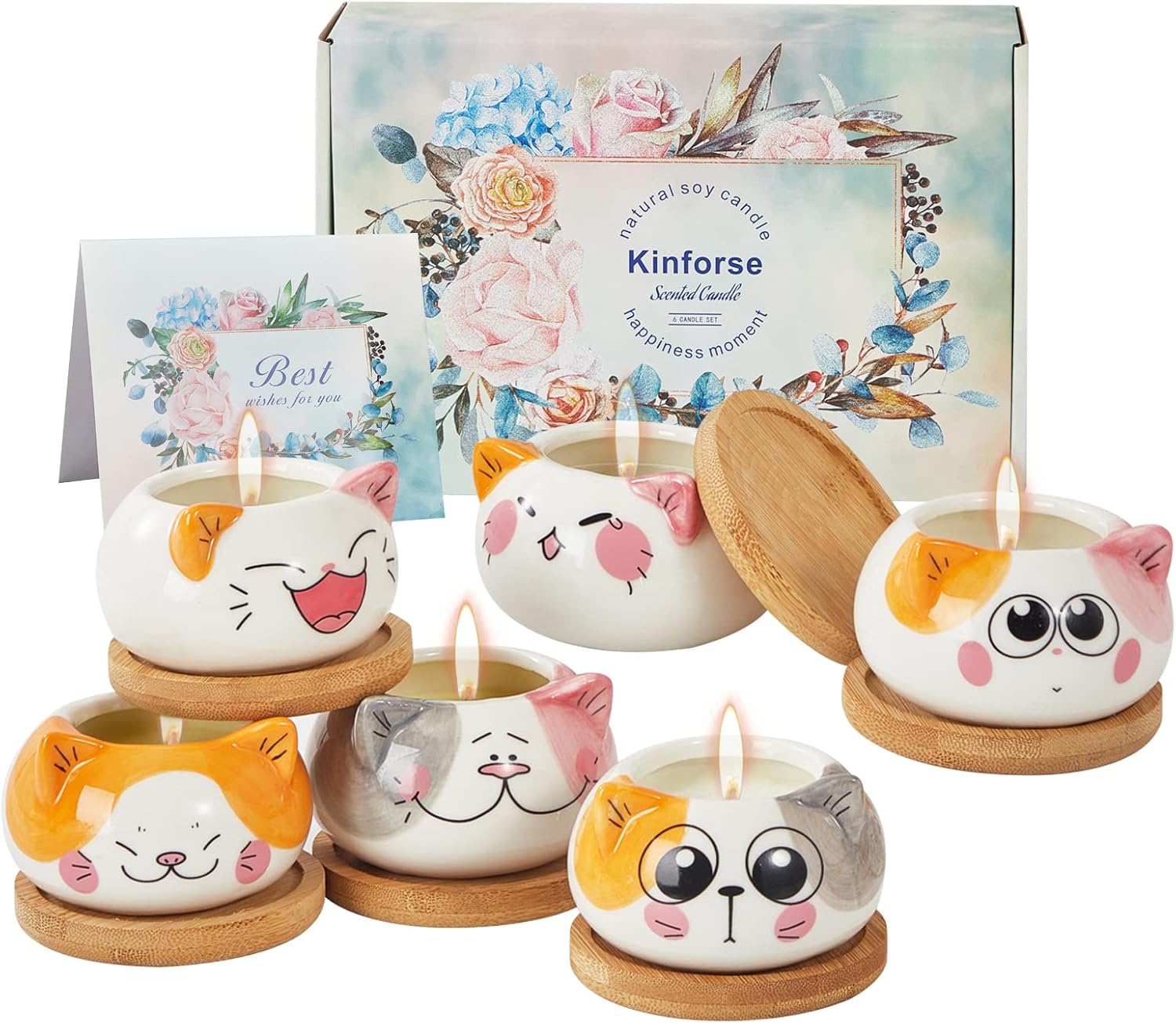 Kinforse Scented Candles Birthday Gifts for Women, Owl Gifts for Women, 6 Pack Novelty Owl Aromatherapy Candle Bulk Gift for Birthday Mother's Thanksgiving