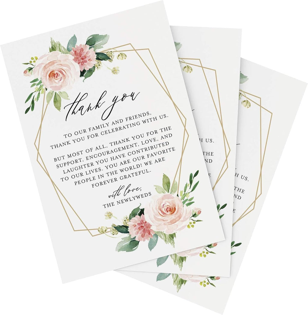 4"x6" 50 Pieces Thank You Place Cards, Table Place Setting Cards for Weddings, Receptions, Rehearsals, Dinner Parties, Events and Celebrations, Wedding Must Haves for Reception, Wedding Favors for