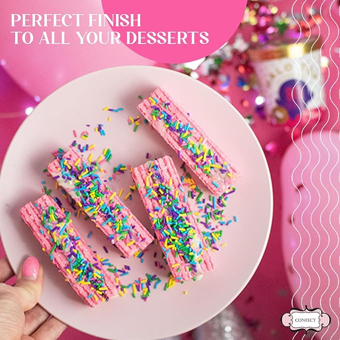 Confect Sprinkles Retro Pop Disco Ball Mashup Sprinkles Mix Navy Blue, Grey, Hot Pink, Sliver & White Dragees for Cakes & Cupcakes Decoration Assorted pack of 5 | Vegan, Gluten-Free, Dairy-Free, Palm Oil-Free, No Artificial Dyes - 5 Oz