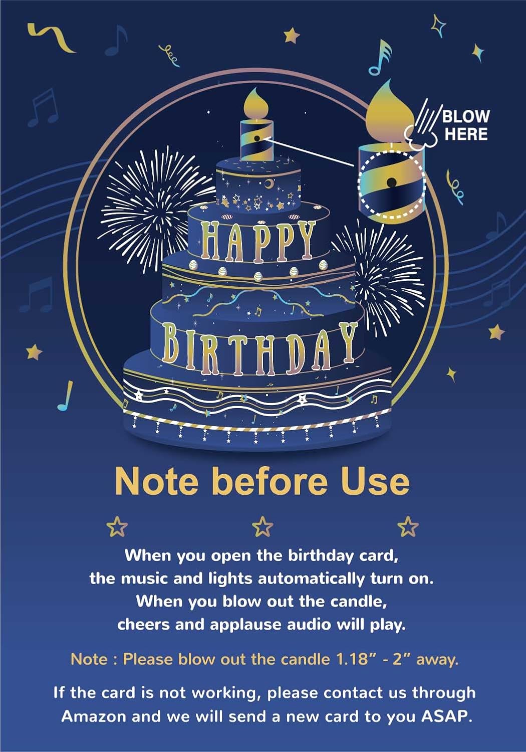 MZD8391 3D Pop Up Birthday Cards, Musical LED Lights Birthday Cards, Greeting Cards, Birthday Gifts for Mom Women Men Kids Child Dad Father Wife
