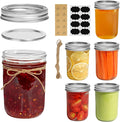 ComSaf Small Mason Jars 8 oz - 6 Pack, Regular Mouth Mason Jar with Lids and Seal Bands, Small Glass Canning Jar for Spice, Jam, Honey, Jelly, Dessert, Shower Wedding Favors, DIY Candles Decor