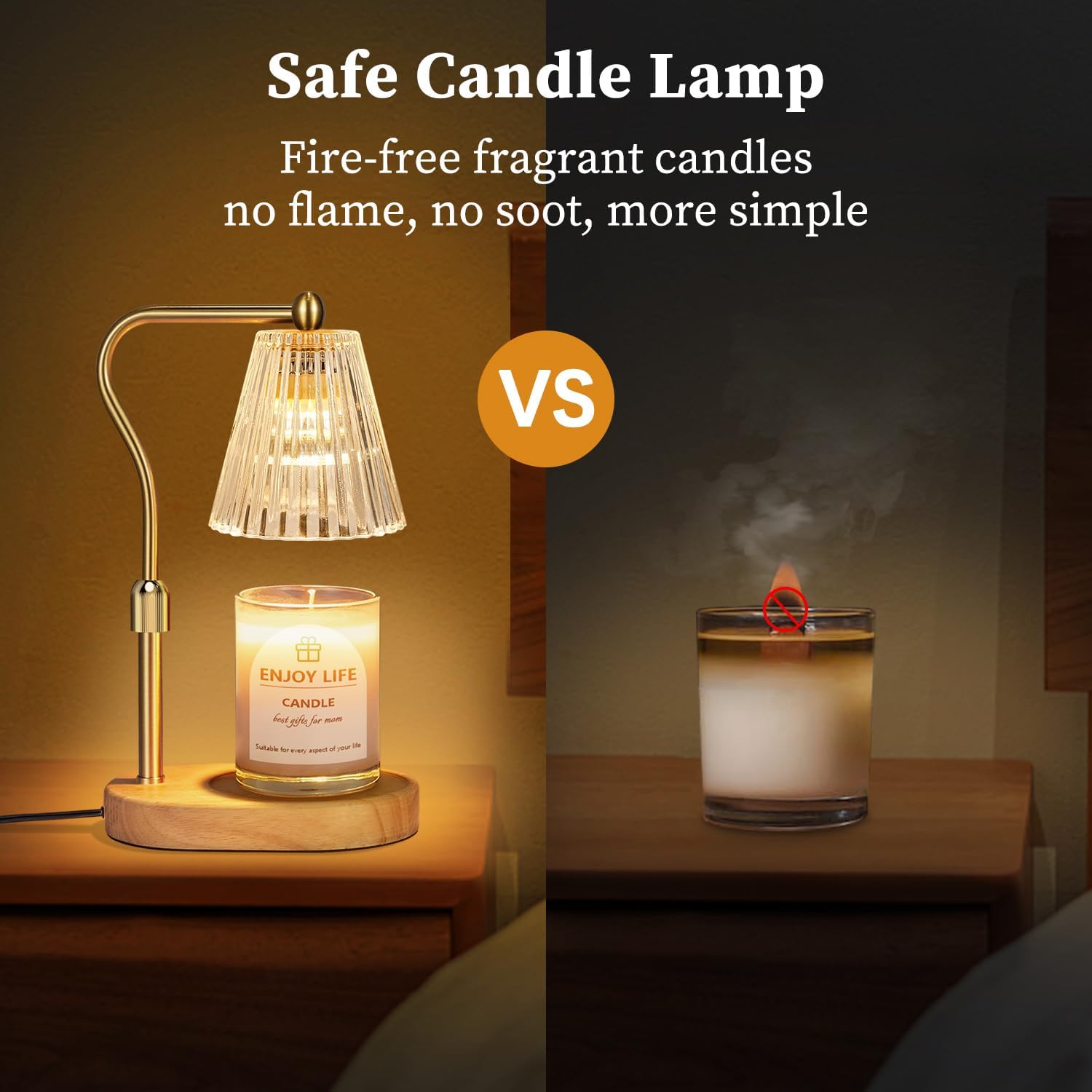 seenlast Candle Warmer Lamp with Timer Dimmer Adjustable Height for New Home Bedroom,Mothers Day Gifts,Vintage Home Decor for Scented Jar