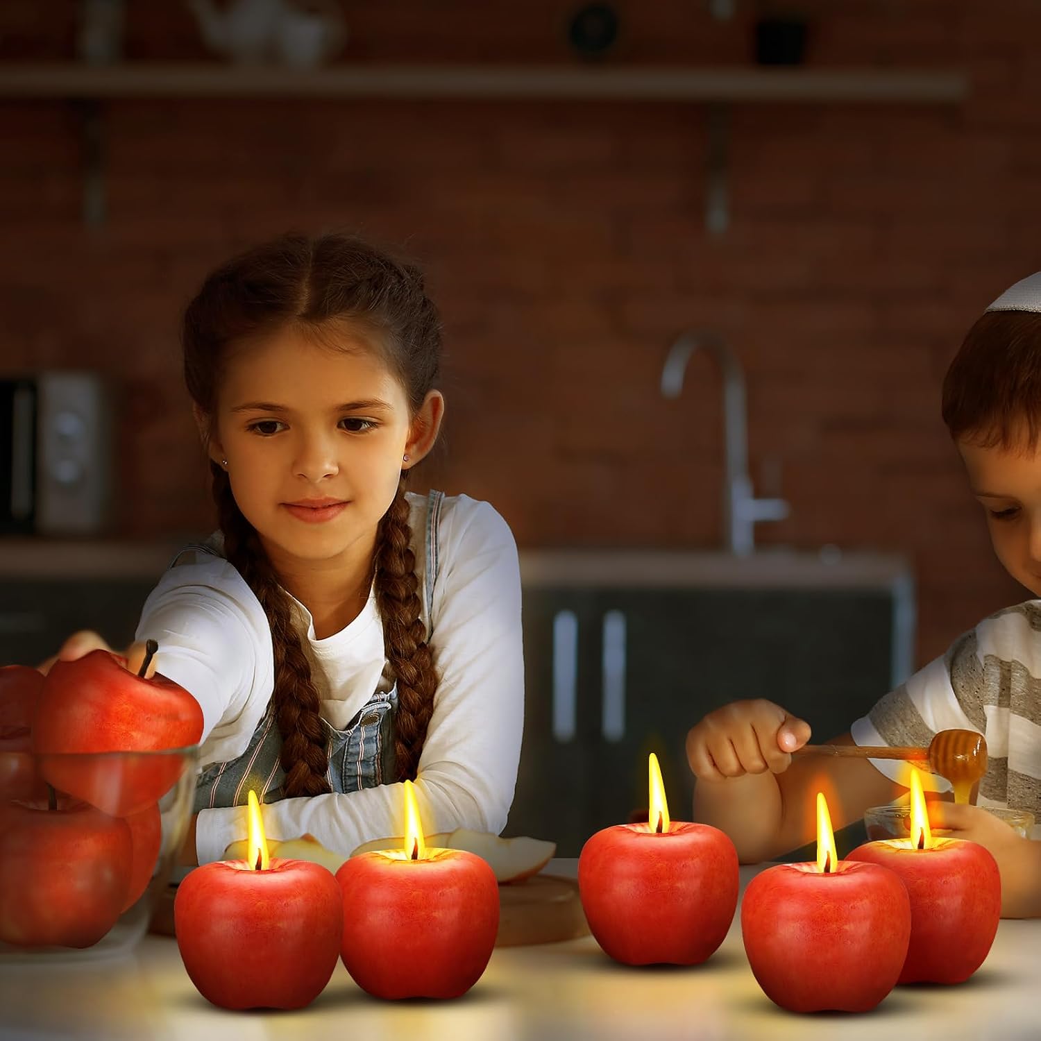 Tondiamo 12pcs Apple Candle Artificial Creative 3D Apple Shaped Candles Rosh Hashanah Party Wax Candle Gifts for Christmas Birthday Wedding Party Home Table Decor Mother Gifts (Red)