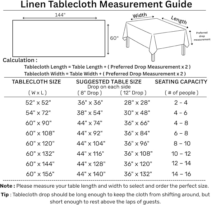 Solino Home Royal Blue Linen Tablecloth 60 x 144 Inch - 100% Pure Linen Hemstitch Table Cloth for Rectangle Tables - Classic Hemstitch, Machine Washable Tablecloth
