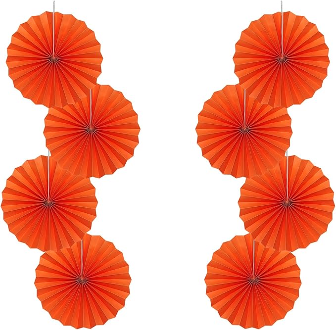 Orange Birthday Party Decorations,DIY Orange Paper Fans Hanging Decoration,12in Halloween Paper Fans,Halloween Decor,Fox Birthday Decorations Events Accessories 30 Color DIY Set (Orange)