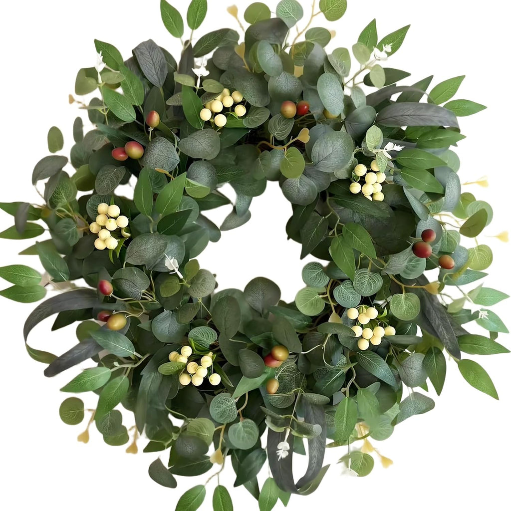 22-24" eucalyptus wreaths for front door,spring summer fall, main product view
