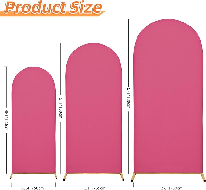 Wedding Arch Cover 4FT Arch Backdrop Cover Spandex Fitted Arch Cover for Round Top Chiara Backdrop Stand Covers for Wedding Birthday Party Baby Shower Banquet Ceremony Decoration