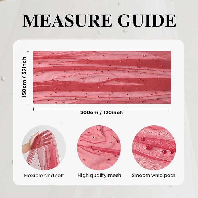 Artoid Mode Pearl Red Gauze Table Runner 59x120 Inch , Seasonal Sheer Kitchen Dining Holiday Wedding Birthday Baby Shower Table Decor for Home Party
