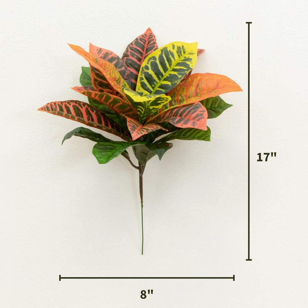 nearly natural 17” garden croton artificial (real touch) shown in use