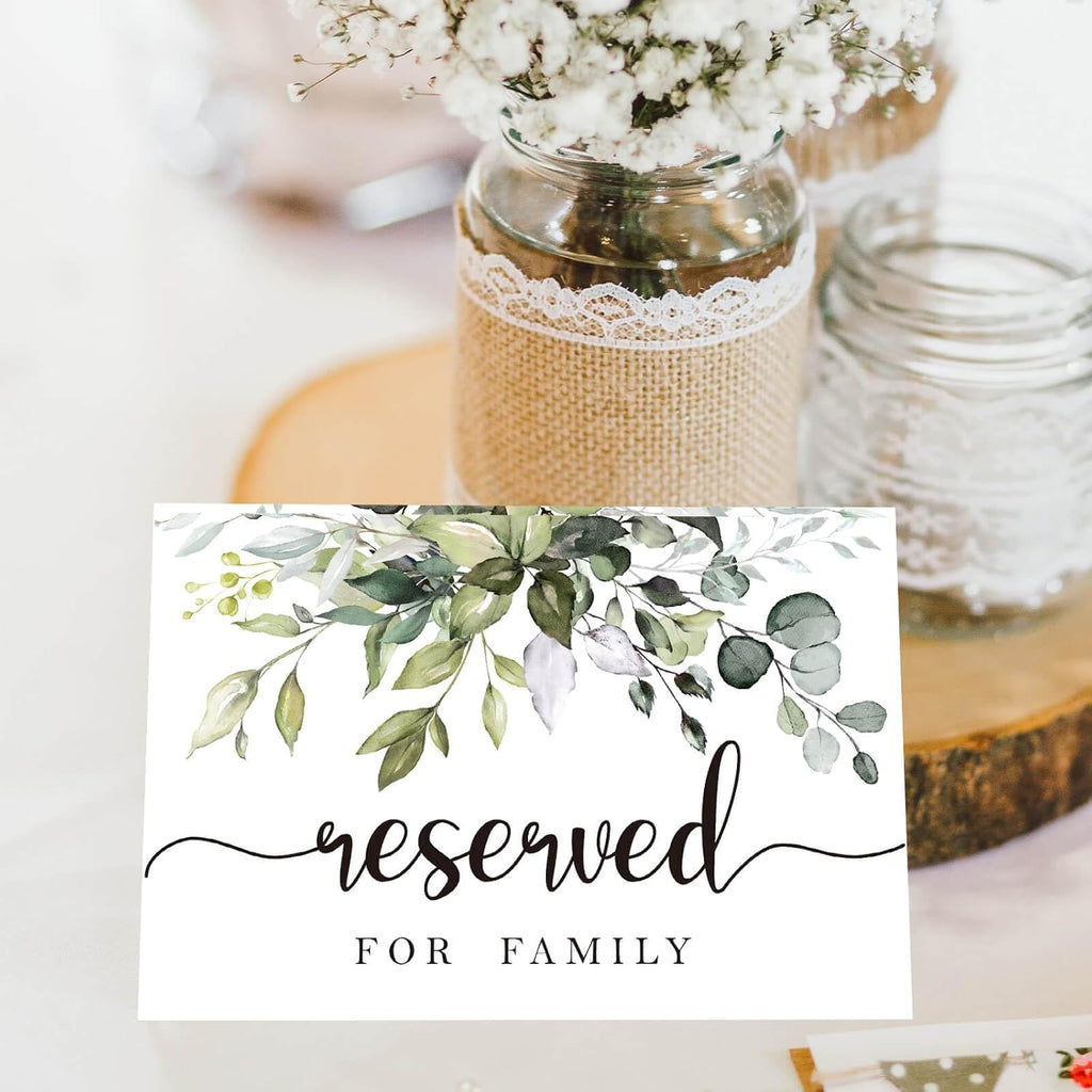 10 Rustic leaf Reserved Sign - Reserved Table Sign -Table Tent Wedding Sign- Guest Reservation Table Seat Sign for Weddings, Receptions, Parties,Restaurants, Dinner Parties, and Banquets.
