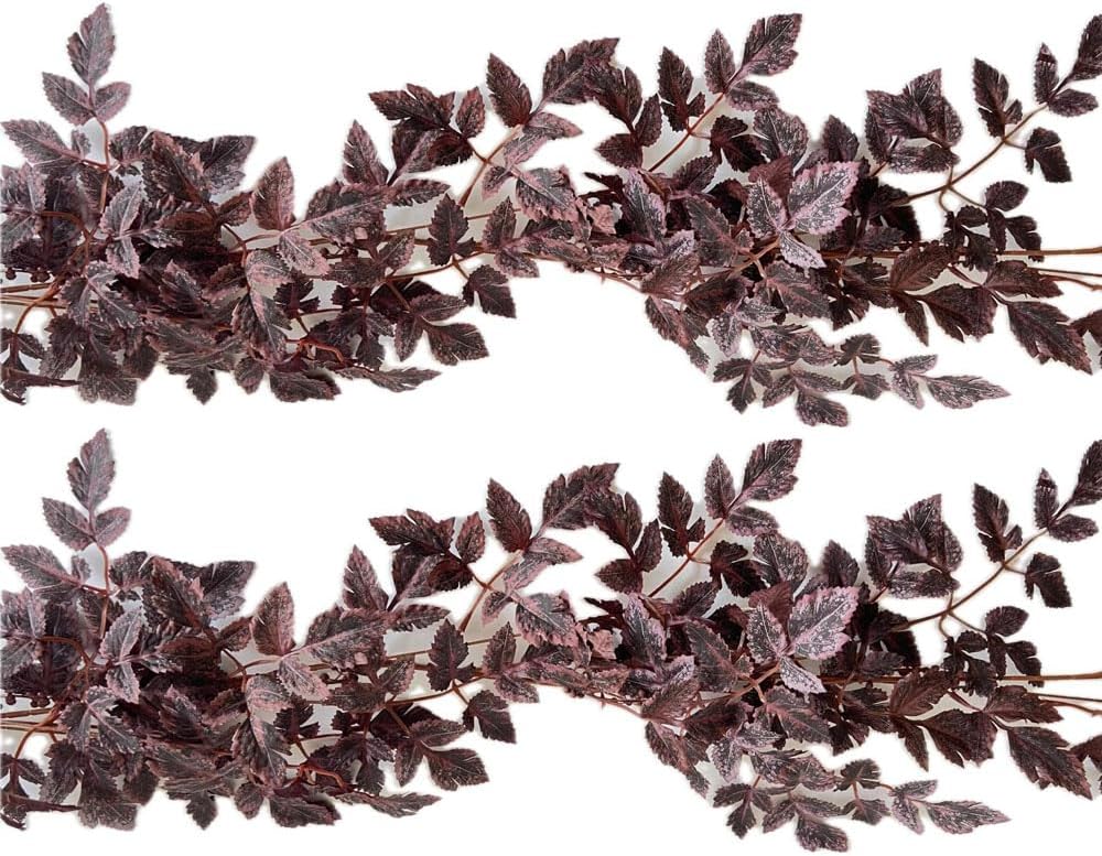 2PC Artificial Plum Cimicifuga Seeded Fall Garland Vine for Mantel 6Ft