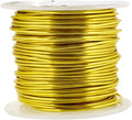 Mandala Crafts 16 Gauge Anodized Aluminum Craft Wire for Jewelry Making - 100 FT Colored Flexible Light Gold Tone Wire - Bendable for Bonsai Armature Crafting Sculpting