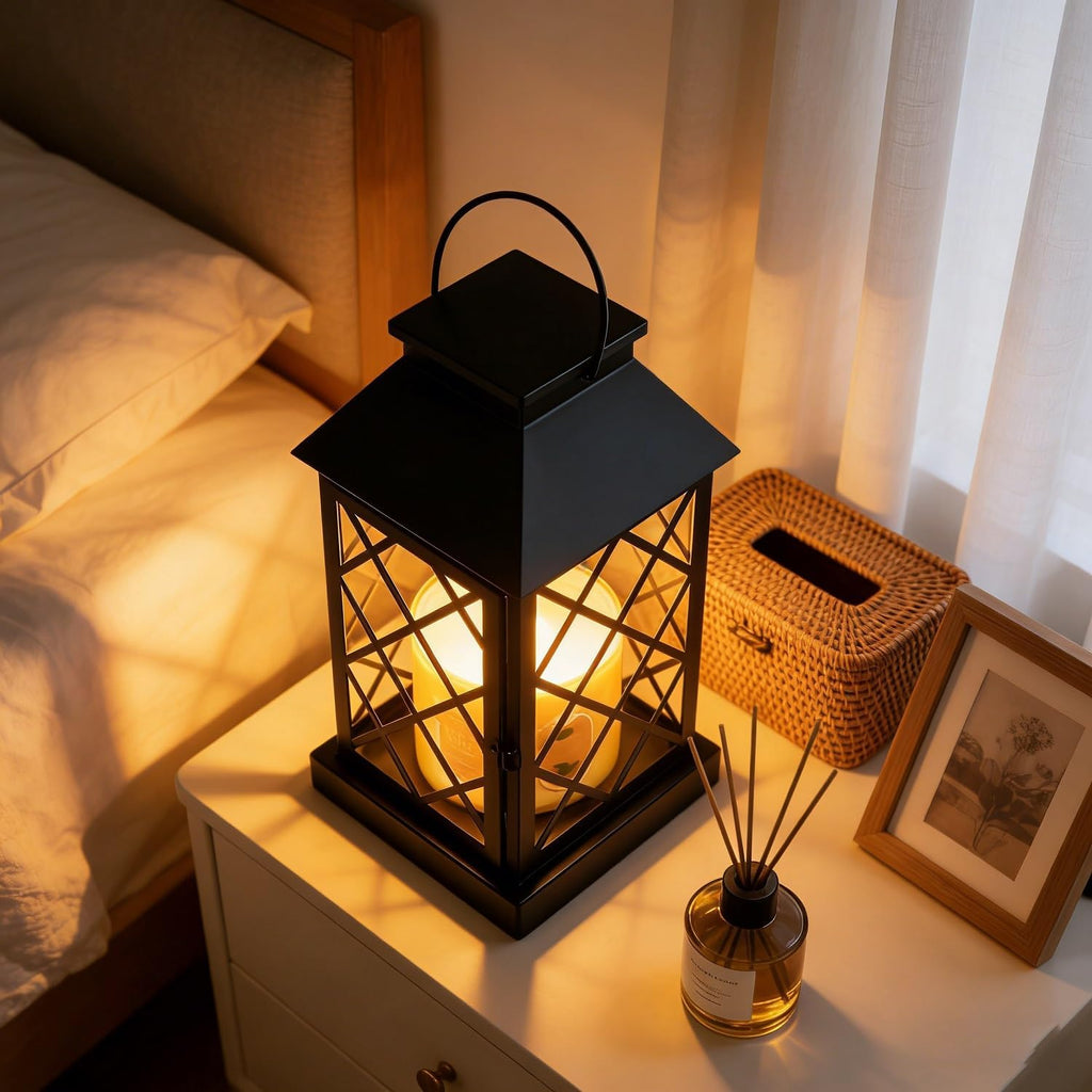 Candle Warmer Lamp with Timer, Dimmable Candle Warmer Lantern for Large 3 Wick Jar Candles Vintage Enclosed Metal Candle Lamp Farmhouse, Wax Melts Warmer, Home Decor Birthday Gifts for Women Mom