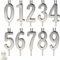 Stainless Steel Number Candle Holder Set, 1 Set | Heavy Duty, Thickened, Reusable, Heat-Resistant, Metal Birthday Candle Holder for Cakes