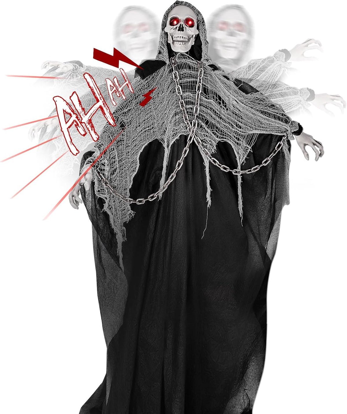 74'' Halloween Decorations Outdoor Animatronics Grim Reaper with Chain