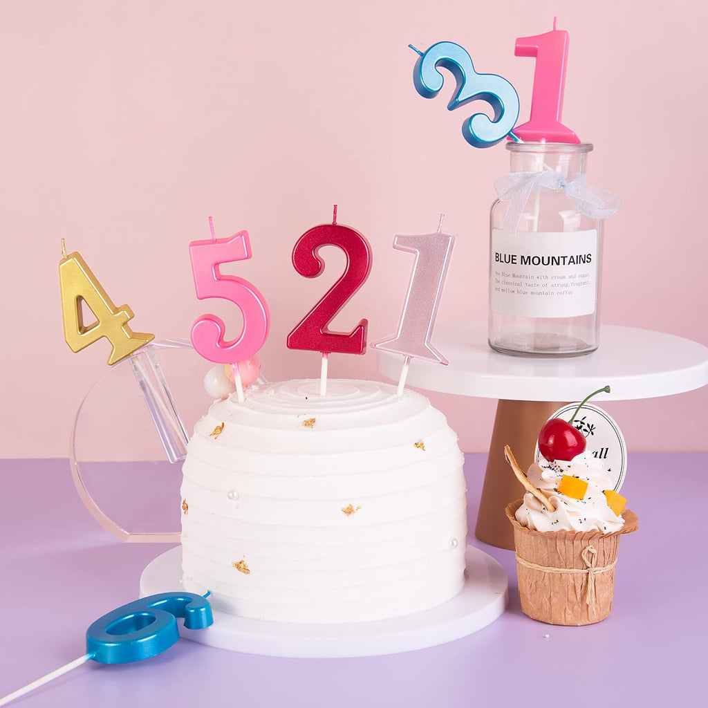 PHD CAKE 2.76 Inch Modern Gold 2 Number Birthday Candles, Gold Number Candles, Cake Number Candles, Party Celebration