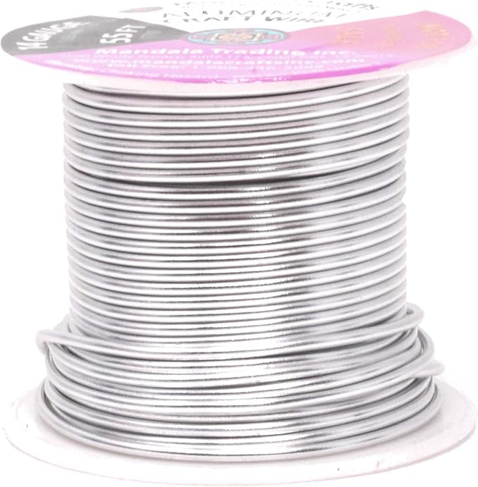Mandala Crafts 14 Gauge Anodized Aluminum Craft Wire for Jewelry Making – 330 FT Colored Flexible Silver Copper True Blue Brown Red Kelly Green Wire - Bendable for Bonsai Armature Crafting Sculpting
