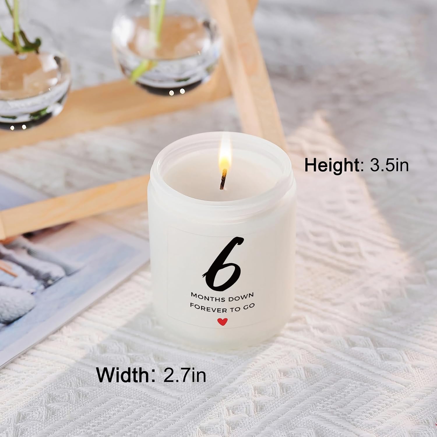 6 Months Anniversary Candle Gifts, Best 6 Months Wedding Anniversary Couple Her Him Girlfriend Boyfriend Women Gifts