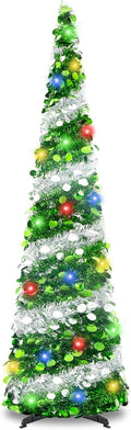 5ft pop up christmas tree with lights, collapsible, main product view
