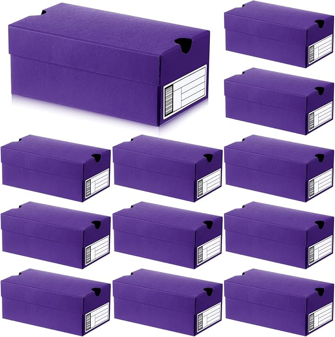12 Sets Mini Shoe Gifts Boxes for Party Favors 4.7 x 2.5 x 2 Inch Sports Mini Sneaker Box with Editable Label for Candies Cookies Snacks (Purple, 4.7 x 2.5 x 2 Inch)