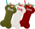 Personalized Pet Christmas Stocking,18 inch Custom Name Knit Christmas Stockings for Dog，Large Bone Xmas Stockings (Set of 1)