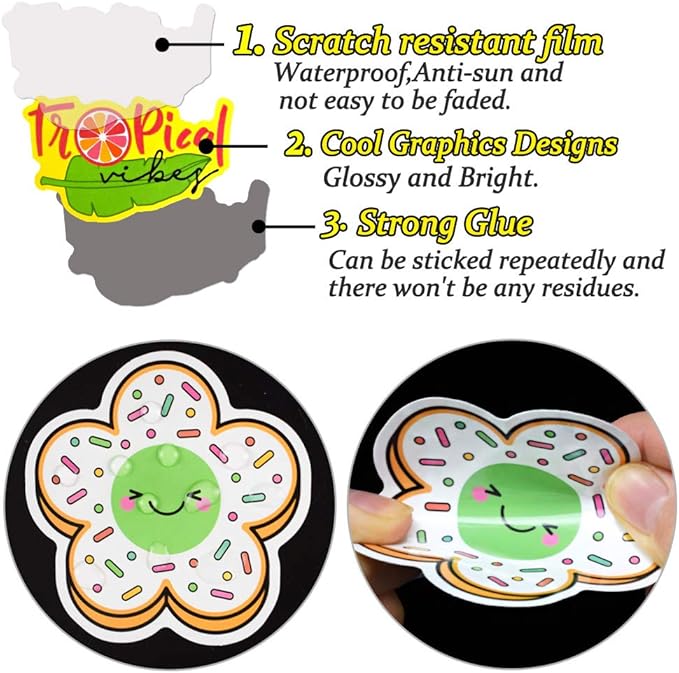 QTL Waterproof Stickers for Girls Cute Stickers for Water Bottles Hydro Flask Kids Teens Waterproof Vinyl Packs 100Pcs