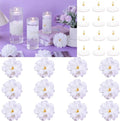 24 Pcs Floating Candles for Centerpieces and Floating Flowers Vase Fillers for Centerpieces White Artificial Flowers for Wedding Table Party Home Decoration