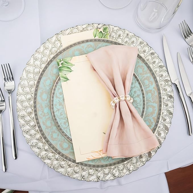 100pcs Pearl Napkin Rings Imitation Pearl Ring Napkins Holder Universal Napkins Holders Pearls Napkin Rings for Cloth Napkins for Wedding Party Dinner Table Decor and Daily Use