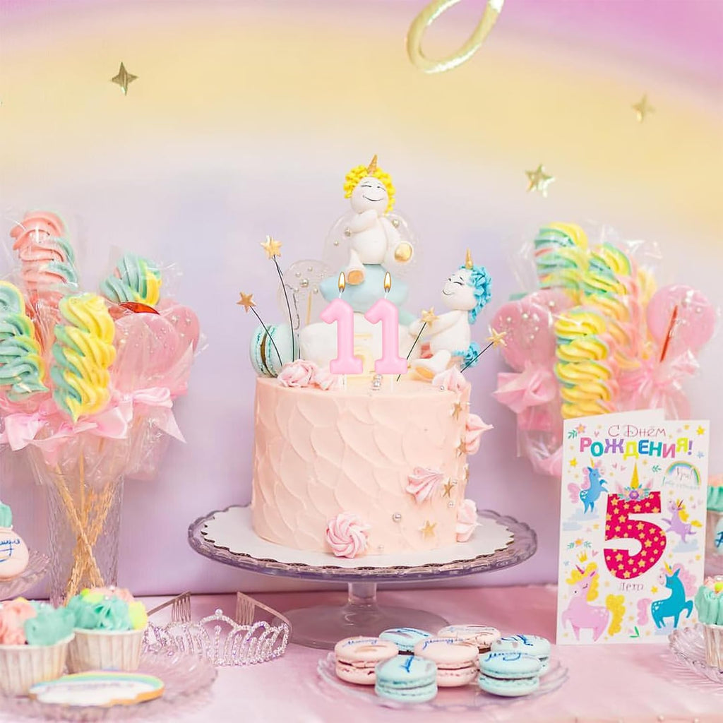 Macaron Blue Number 1 Candle, First Birthday Candle, Macaron Blue Happy Birthday Candles for Cake, Blue Cake Topper Decorations for Girls Boys Pastel Sweet Birthday Party Decorations Supplies