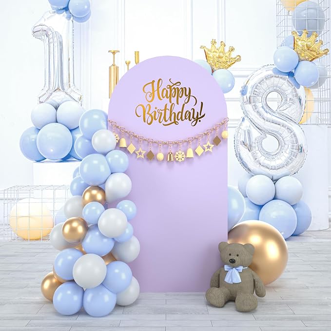 bricia Wedding Arch Backdrop Stand Cover, 7.2FT Double Sided Stretchy Arch Cover Fitted Wedding Birthday Party Banquet Decoration (Lavender 86.4''Lx48''W)