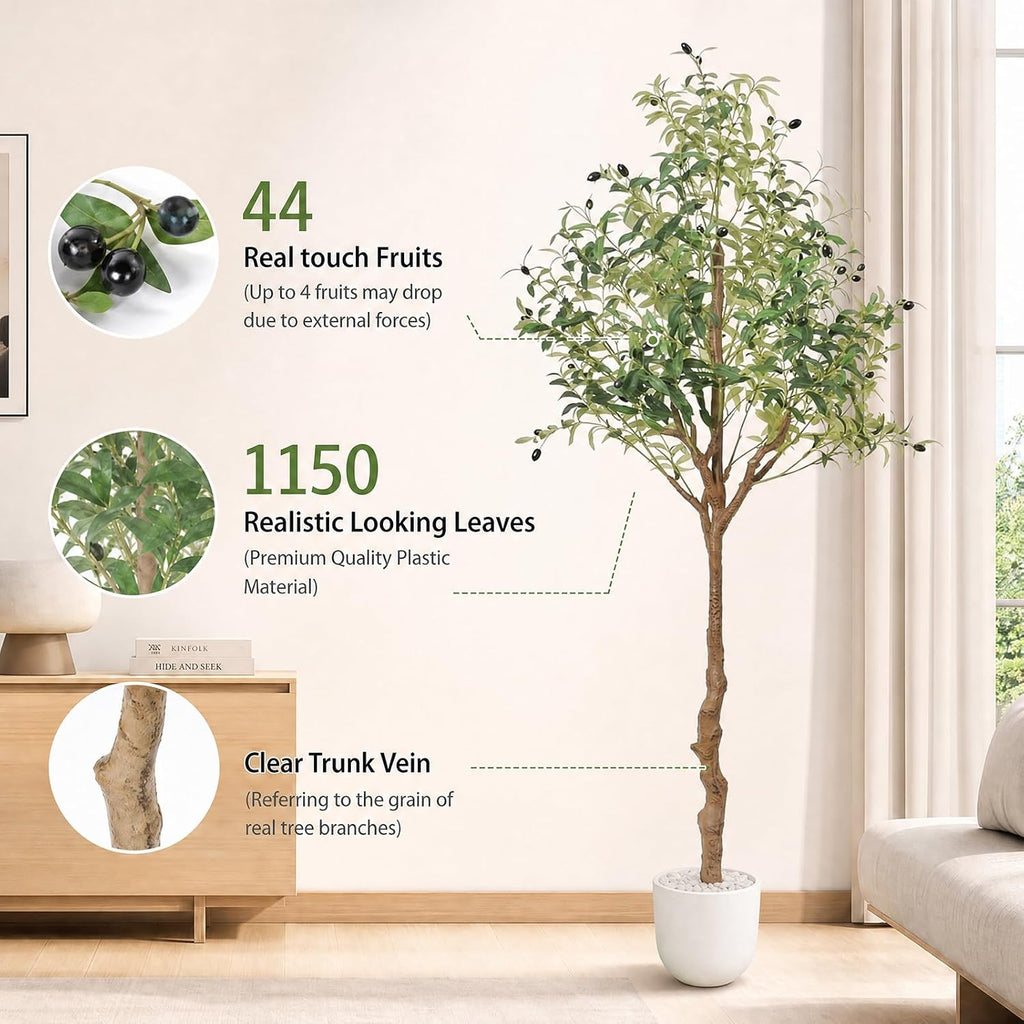 6ft artificial olive trees indoor large faux olive, close-up detail