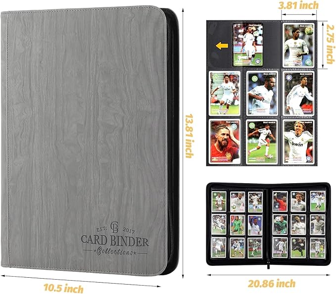 Trading Card Binder, Card Collection Binder Album Folder with 540 Side Loading Pockets, 9 Pocket Trading Card Album Folder for TGC,MTG, Baseball Cards, Yugioh grew