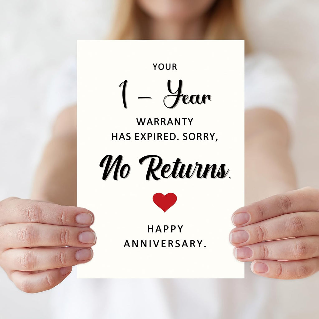 Funny 1st Anniversary Card,1 Year Anniversary Card Gifts for Boyfriend Girlfriend Him Her,One Year Wedding Anniversary Cards Gifts for Husband Wife Women Men Couples