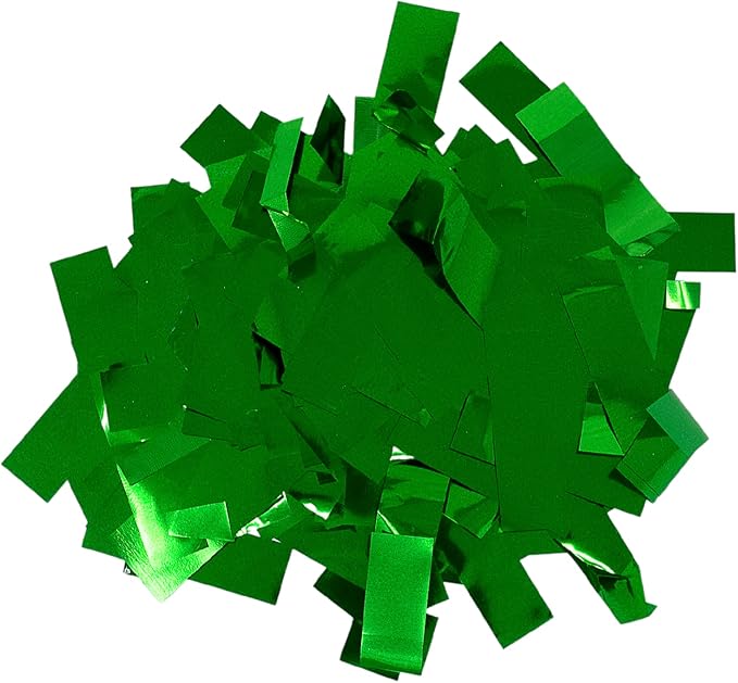 Ultimate Confetti, Rectangular Green Mylar Shiny Foil Metallic Confetti for Cannon and Launcher use - Gender Reveal Confetti for Wedding, Parties, Mother’s Day and Live Events - 1 lb, 16 oz