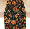 Orange Boho Floral Table Runner, Vintage Bohemian Home Kitchen Table Decoration for Birthday Party Picnic Decoration 13x36 Inch 1PCS