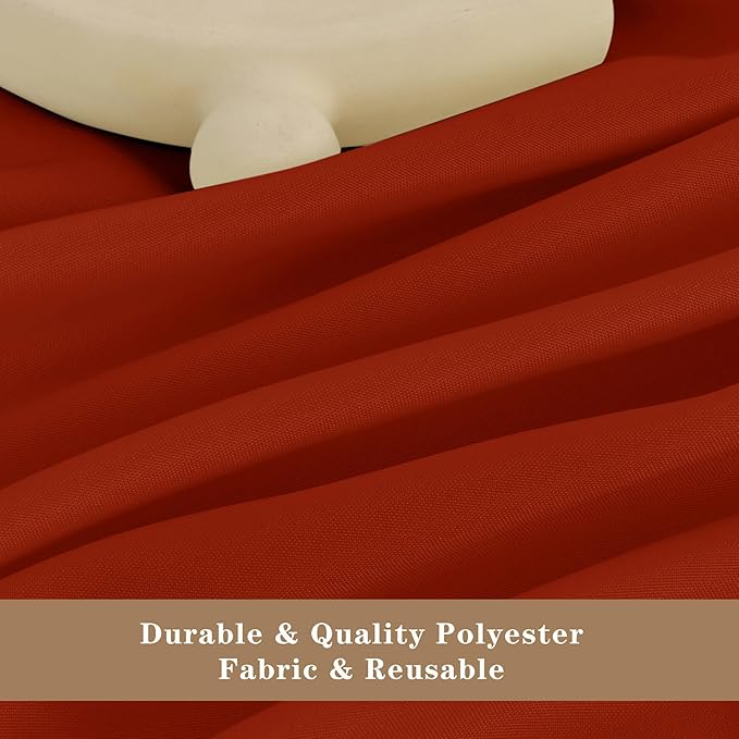 Fitable 6 Pack Rust Round Table Clothes - 70 Inches in Diameter - Stain Resistant and Washable Fall Tablecloths, Polyester Fabric Table Covers for Wedding, Party, Banquet, Gathering
