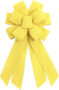 Large Yellow Wreath Bow for Front Door, Fall Thanksgiving Bows Christmas Farmhouse Bow for Wreath Tree Ornament Home Decorations