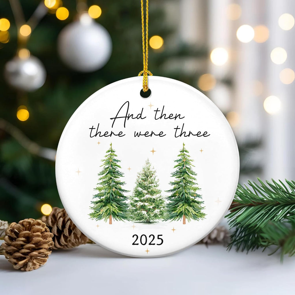 OASSIE Baby's First Christmas Ornaments 2025 - Glass Christmas Ornaments 2025 for Tree Decorations - Gifts for New Mom Dad Parents Couples, Family of Three, Pregnancy Announcement for Grandparents