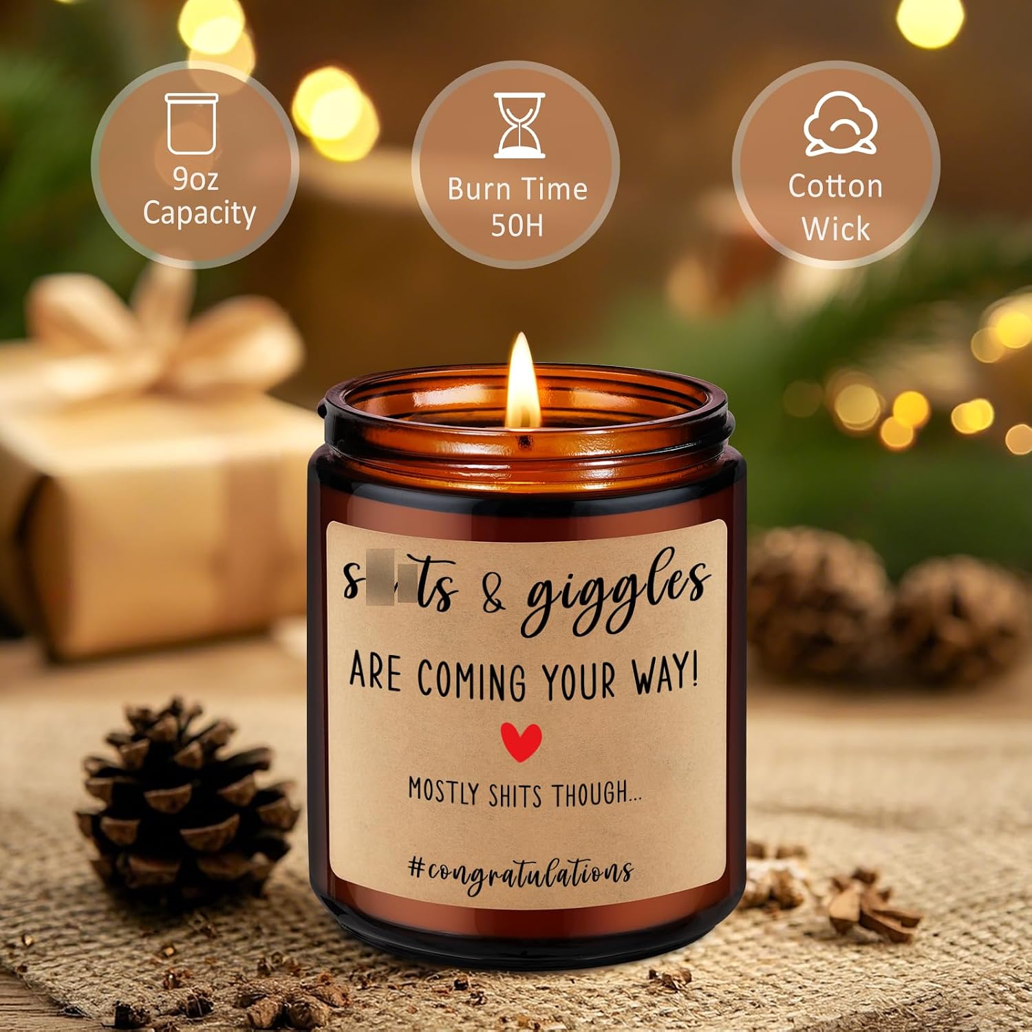 Miracu Funny Baby Shower Candle, New Parents Gifts for Couples, Unique Mom and Dad Gifts for New Parents, Expecting Mom to be - Fathers Day, Boy Baby Announcement, Congratulations Pregnancy Couple