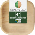 charity leaf disposable bamboo 4" mini appetizer square, main product view