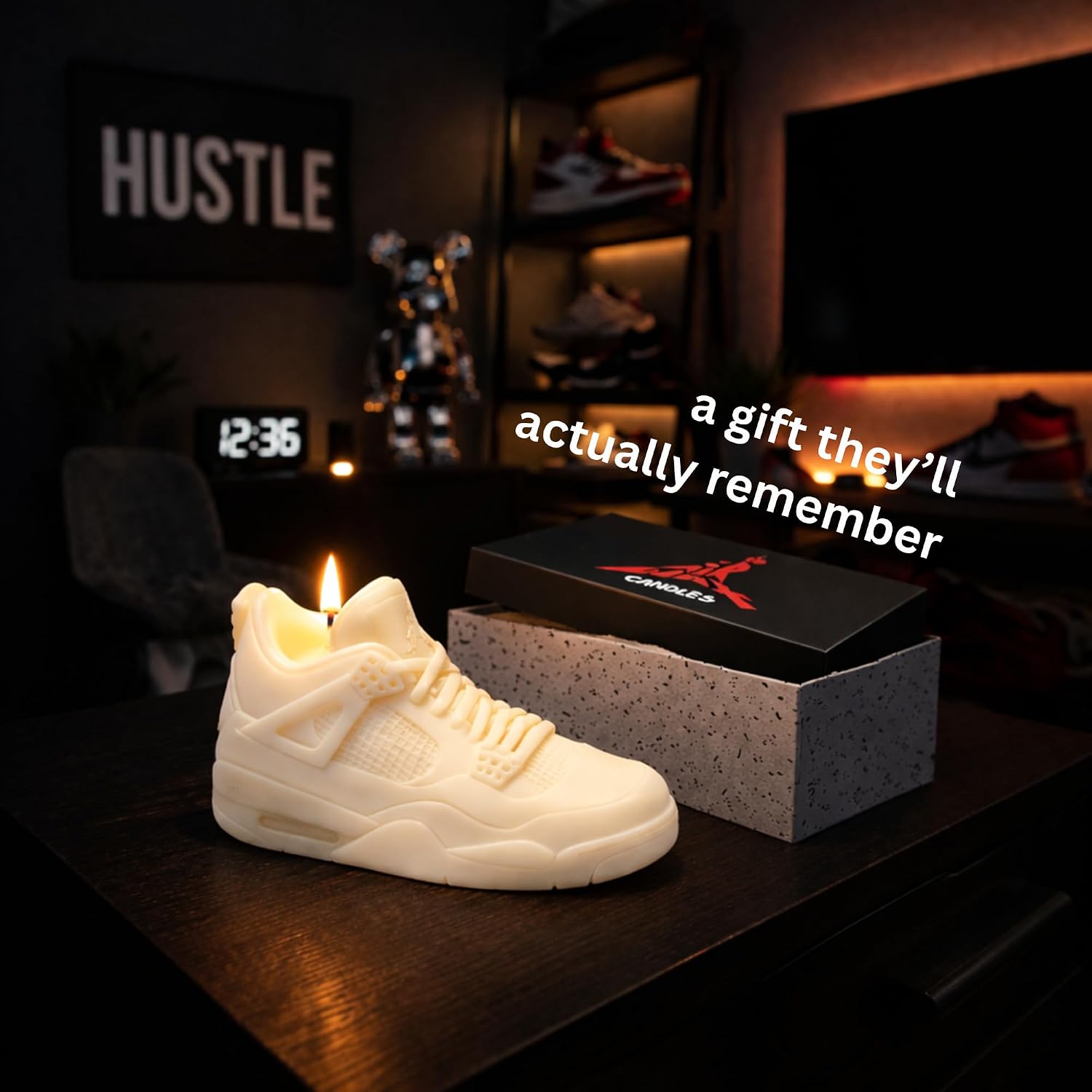 Sneaker Candle with GiftBox - Air Wax - Hypebeast Gift for Teenage Boys - Gifts for Men Candles - Sneakerhead Gifts for Teenage Boys - Unique Gift for Him - Sneaker Head Room Decor